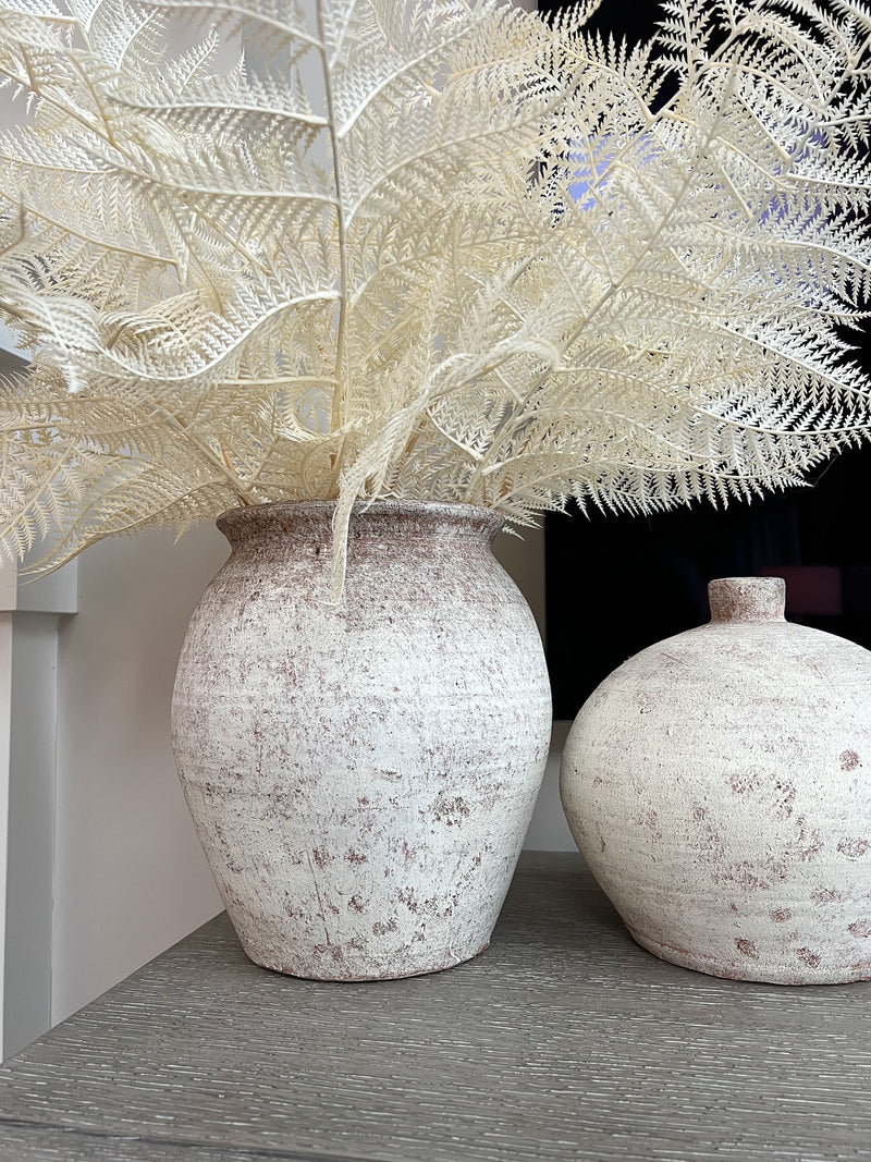 Distressed White Ceramic Vase (4 Styles)
