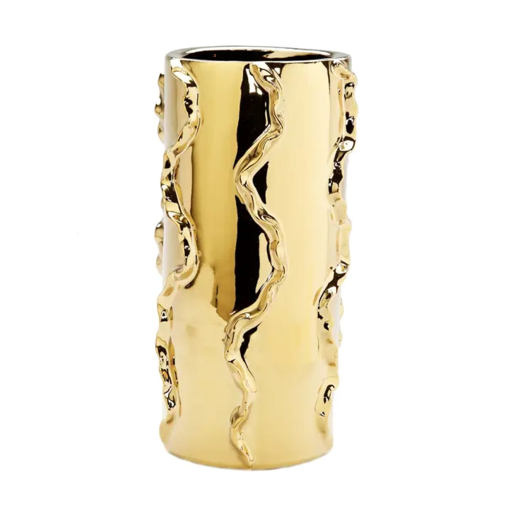 Gold Metallic Vase with Swivel Design