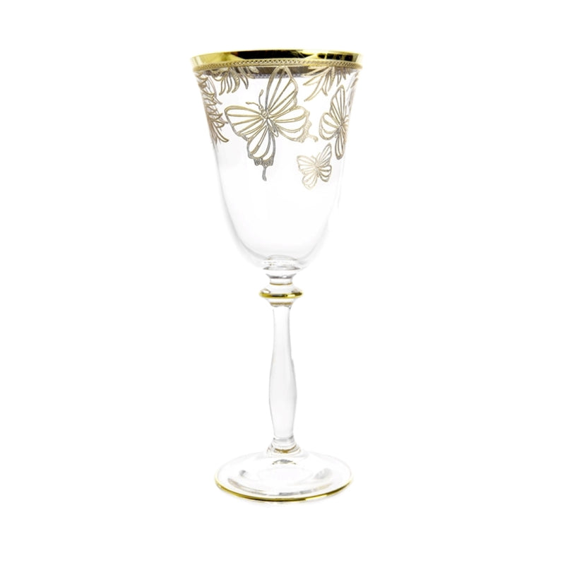Set of 4 Glasses with Gold Design (2 Styles, 2 Sizes)
