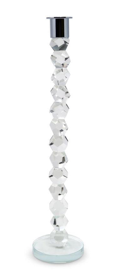 Crystal Dimensional Candlestick with Metal Tip (2 Colors/2 Sizes)