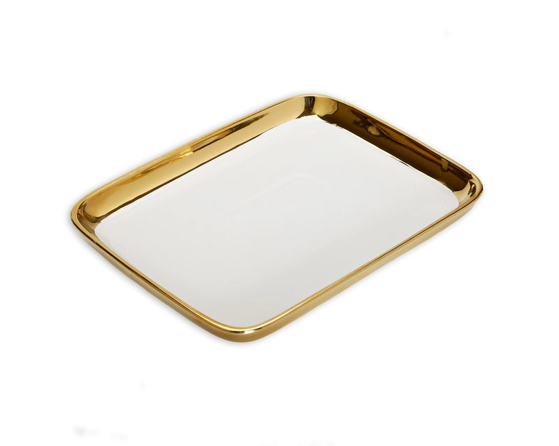 White Tray with Gold Edge (2 Styles)