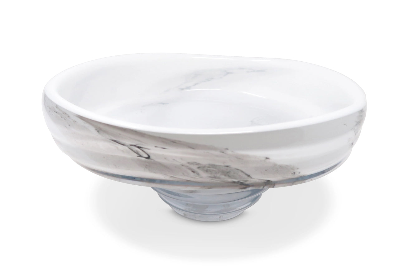 Swirl Design Glass Centerpiece Bowl (2 Colors)