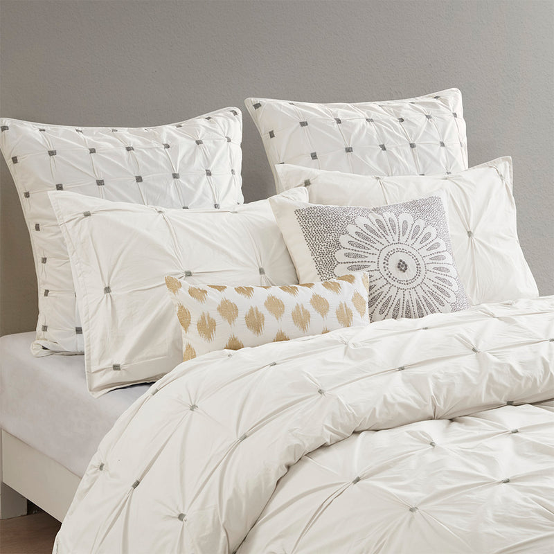 3 Piece Embroidered Cotton Duvet Cover Set (2 Sizes)