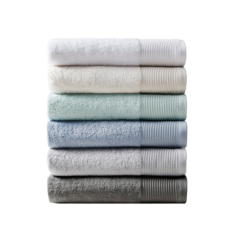 6 Piece Cotton Blend Antimicrobial Towel Set (6 Colors)