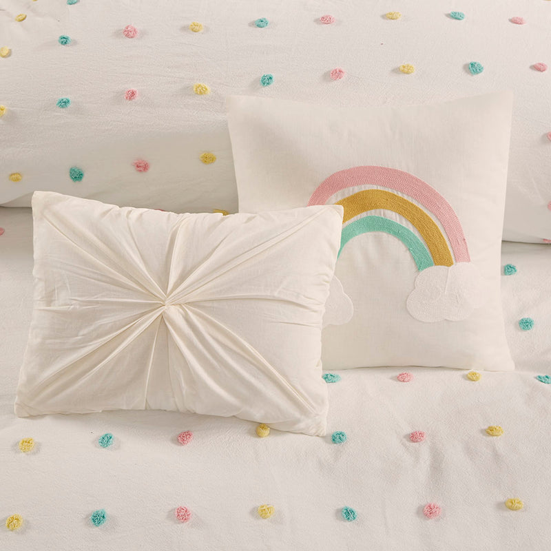 Kids Jacquard Pom Pom Comforter Set (3 Colors, 2 Sizes)