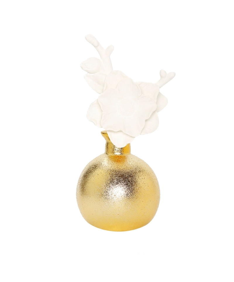 Gold Diffuser Tall White Flower/Lily of the Valley Aroma