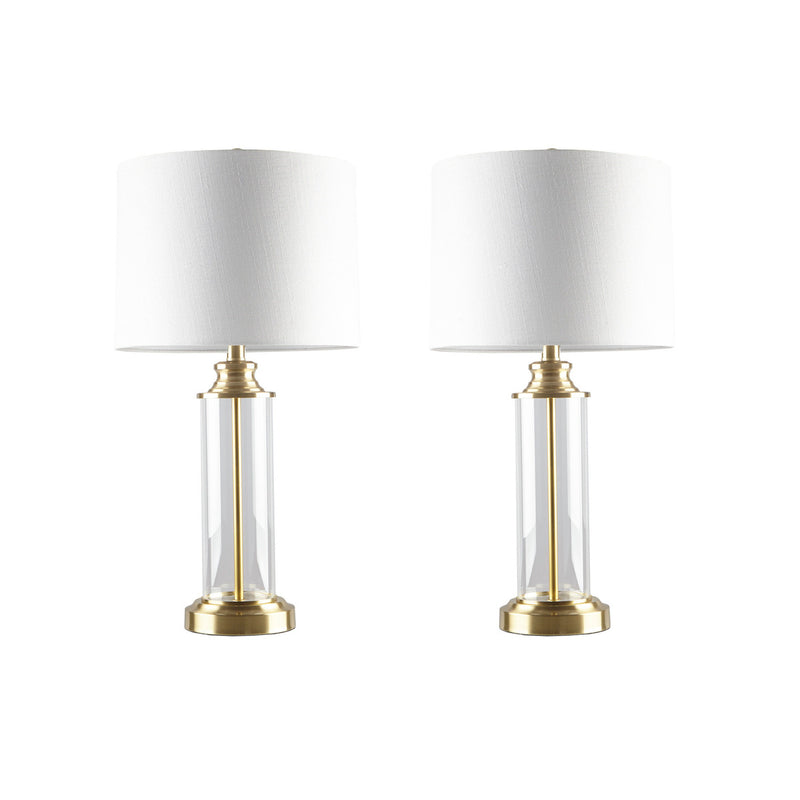Set of 2 Glass Cylinder Table Lamps