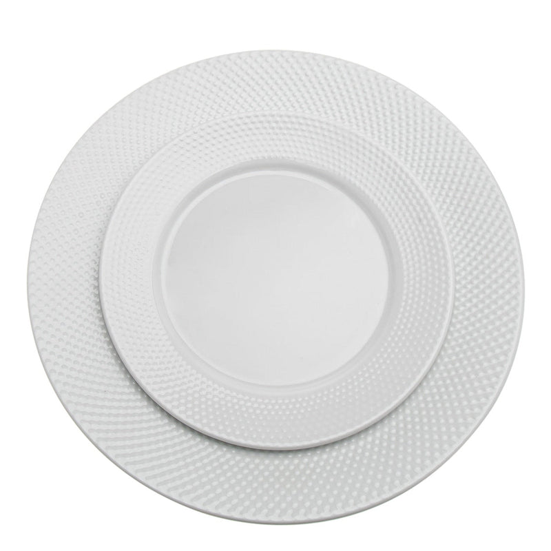 16 Piece White Porcelain Dinnerware Set, Service for 4
