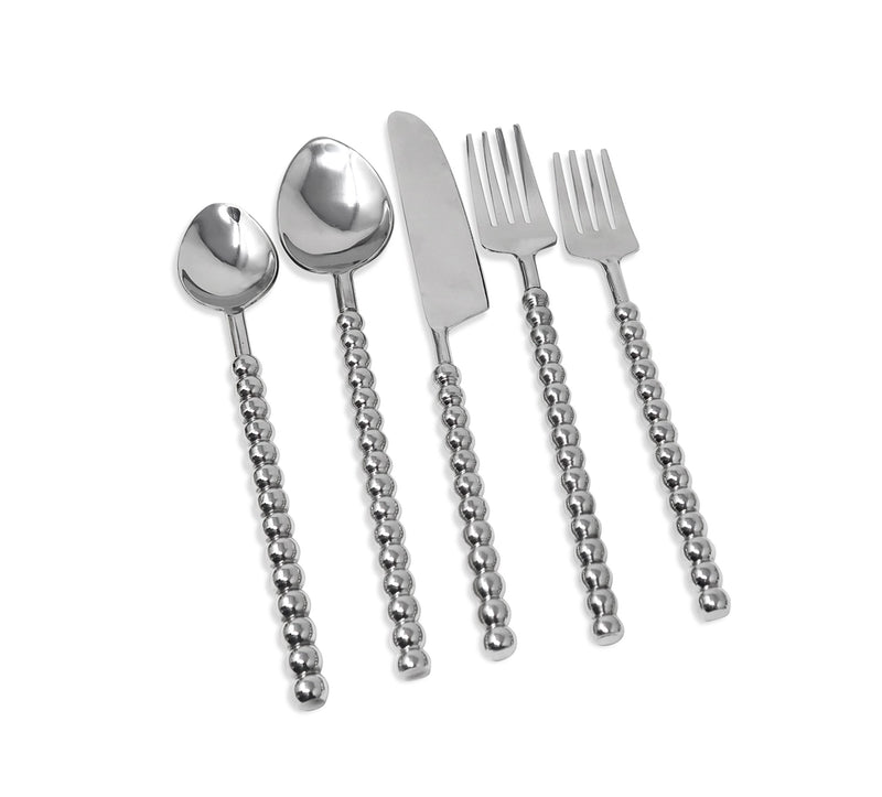 20 Pc Flatware Set with Beaded Handles (2 Colors)