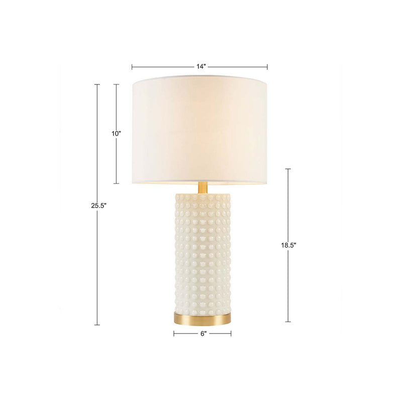 White & Gold Stud Table Lamp