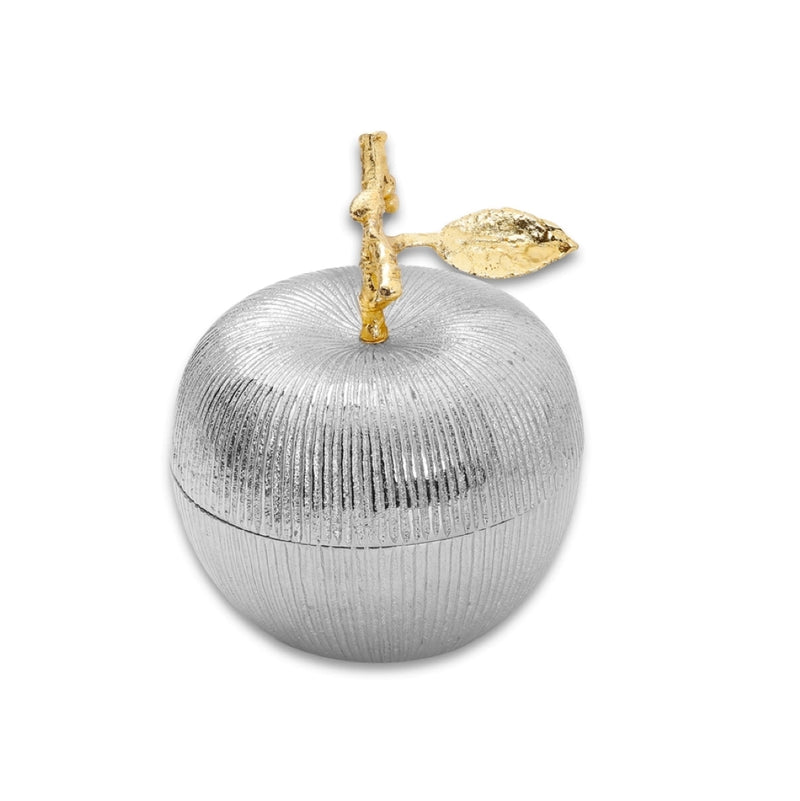 Silver and Gold Apple Shaped Snack Jar (2 Sizes)