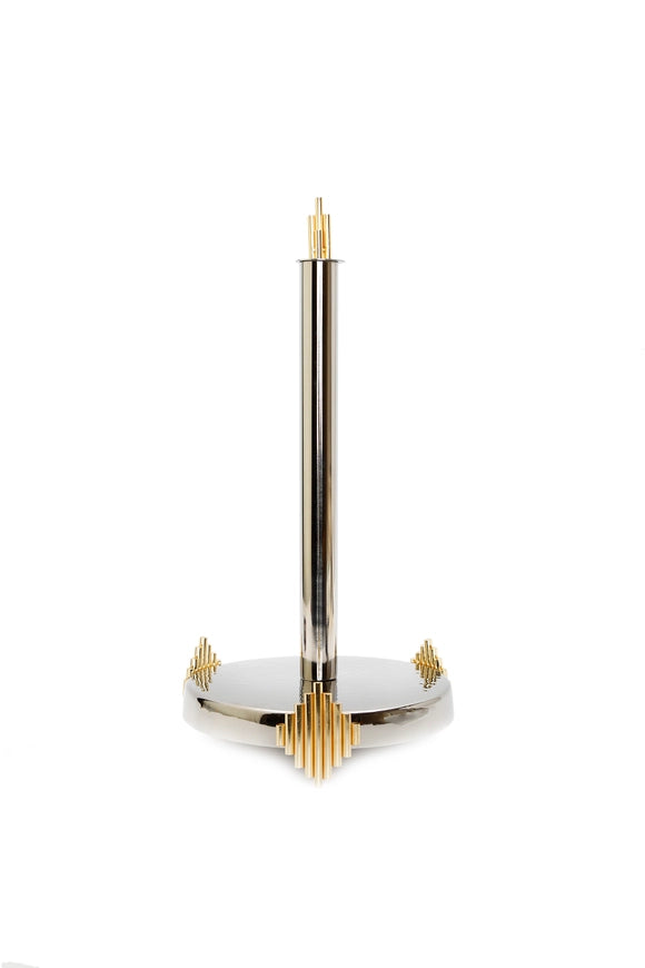 Paper Towel Holder with Gold Diamond Design