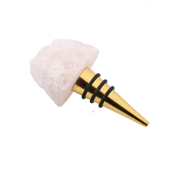 Bottle Stopper with Pink Agate Stone