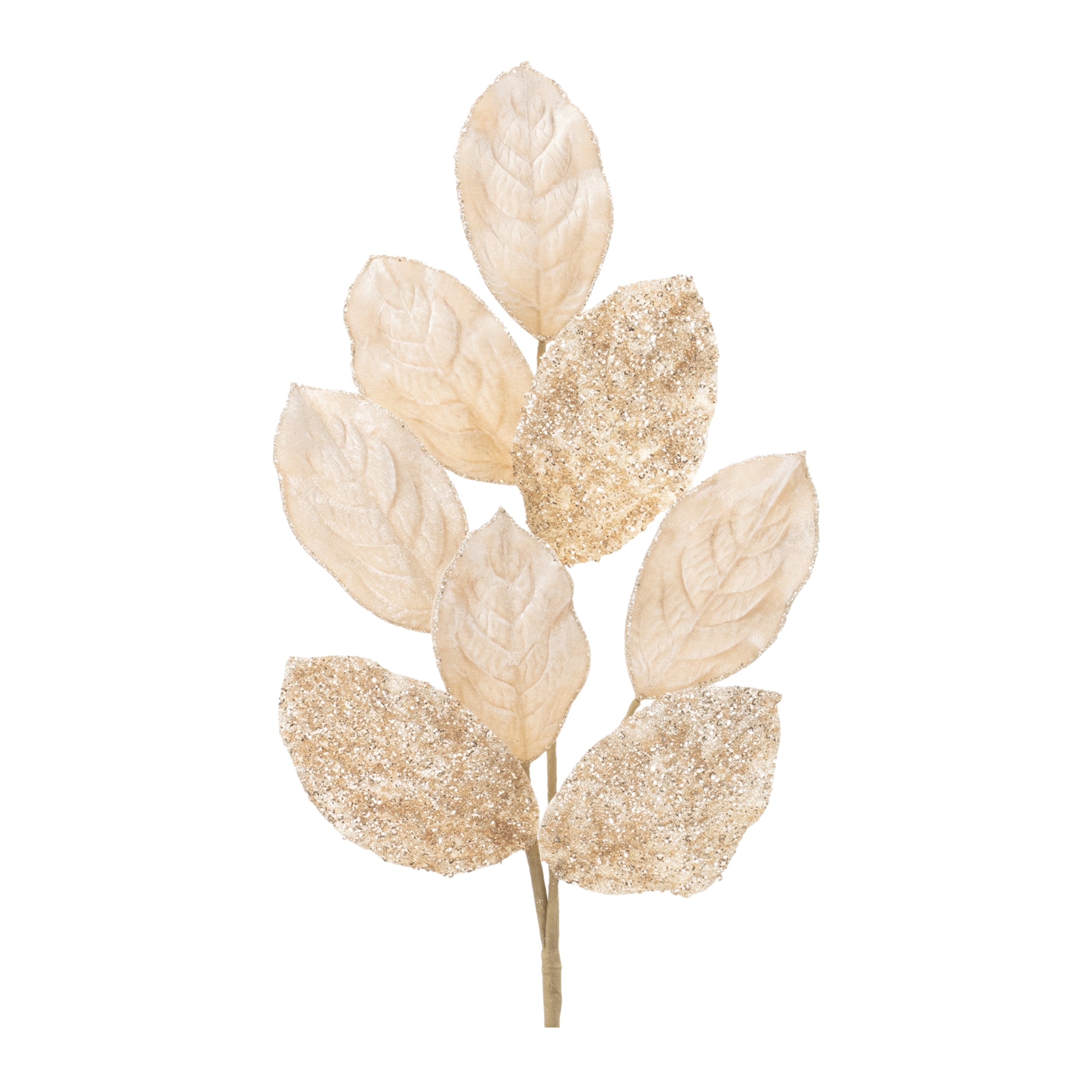 27.5" Gold Magnolia Leaf Stem - Set of 3