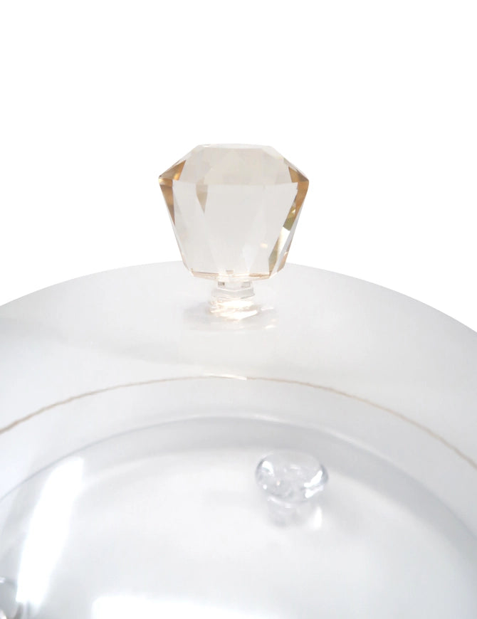 Clear Glass Dome with Amber Crystal Handle