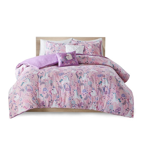Kids Pink Unicorn Cotton Duvet Cover Set (2 Sizes)