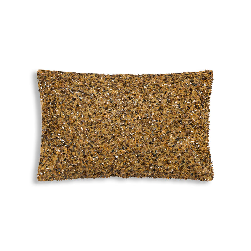 Alya Brown Stone Embroidered Pillow