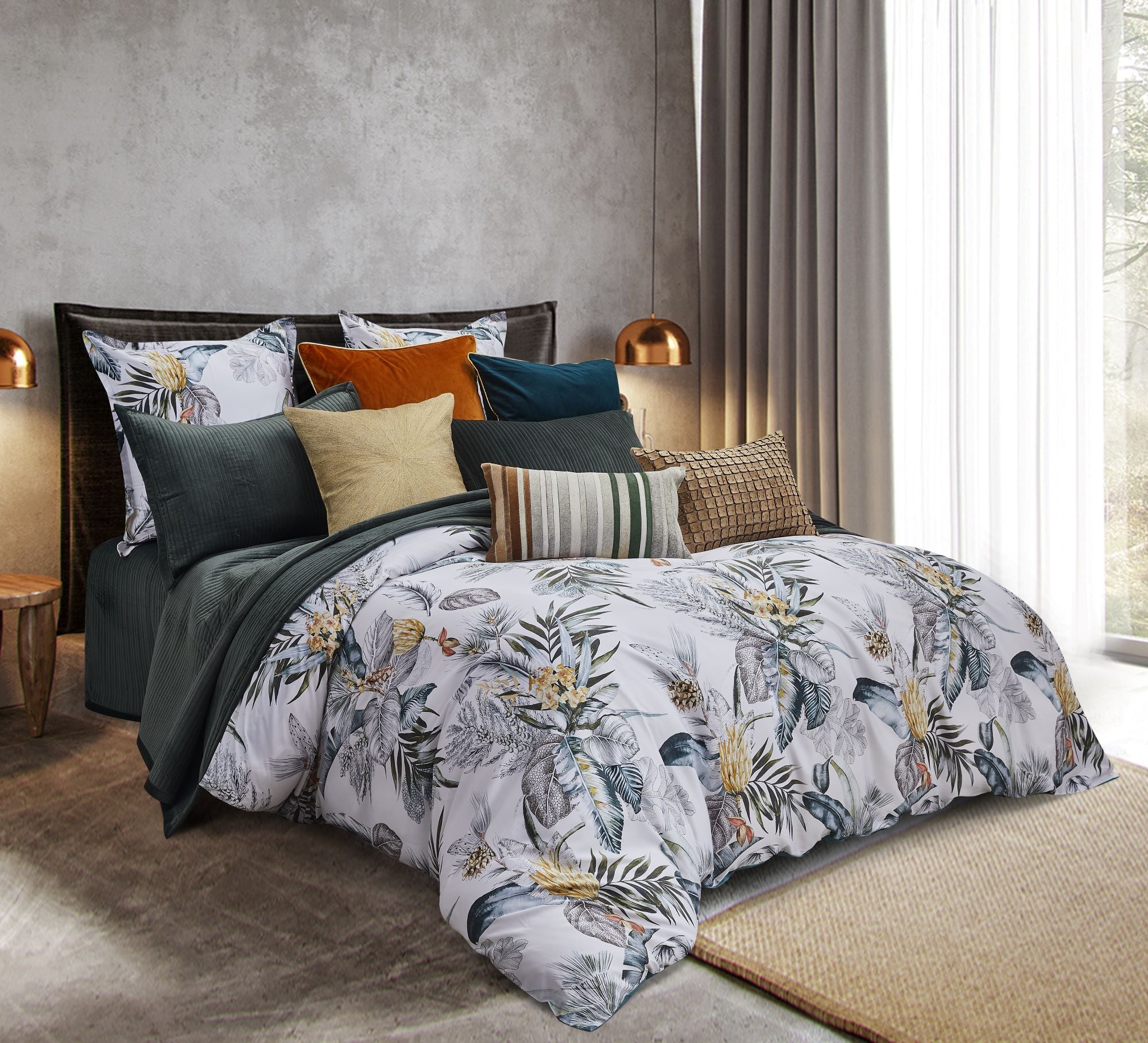 Ari Grey Tropical Duvet