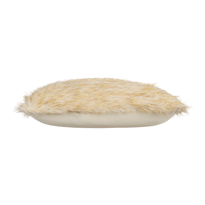 Aspen Ivory Gold Fur Pillow