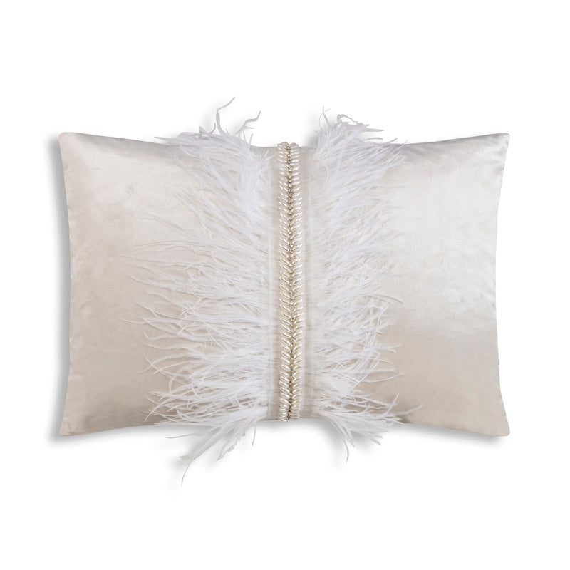 Ava Ivory Velvet Pillow - 14" x 20"