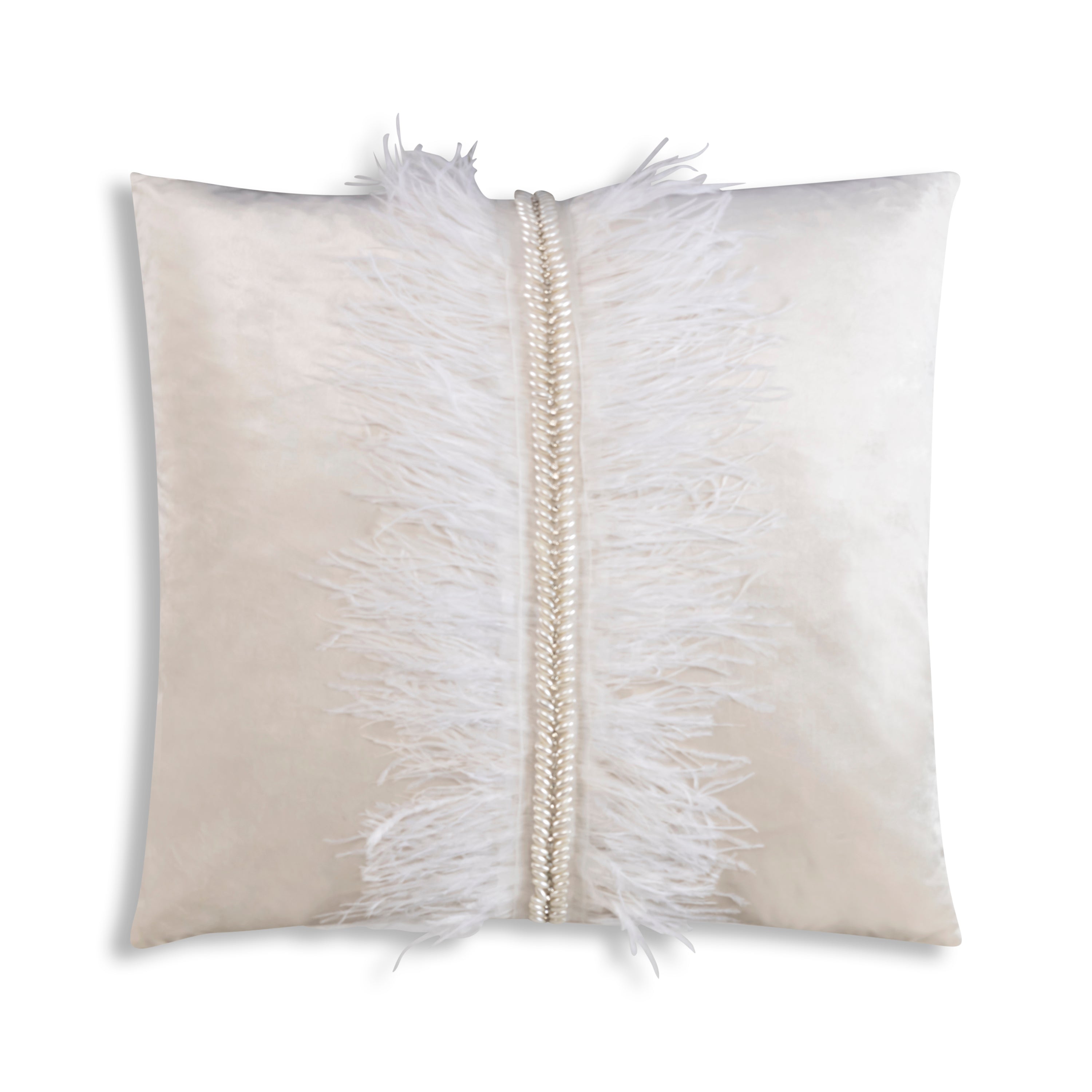 Ava Ivory Velvet Pillow - 22" x 22"