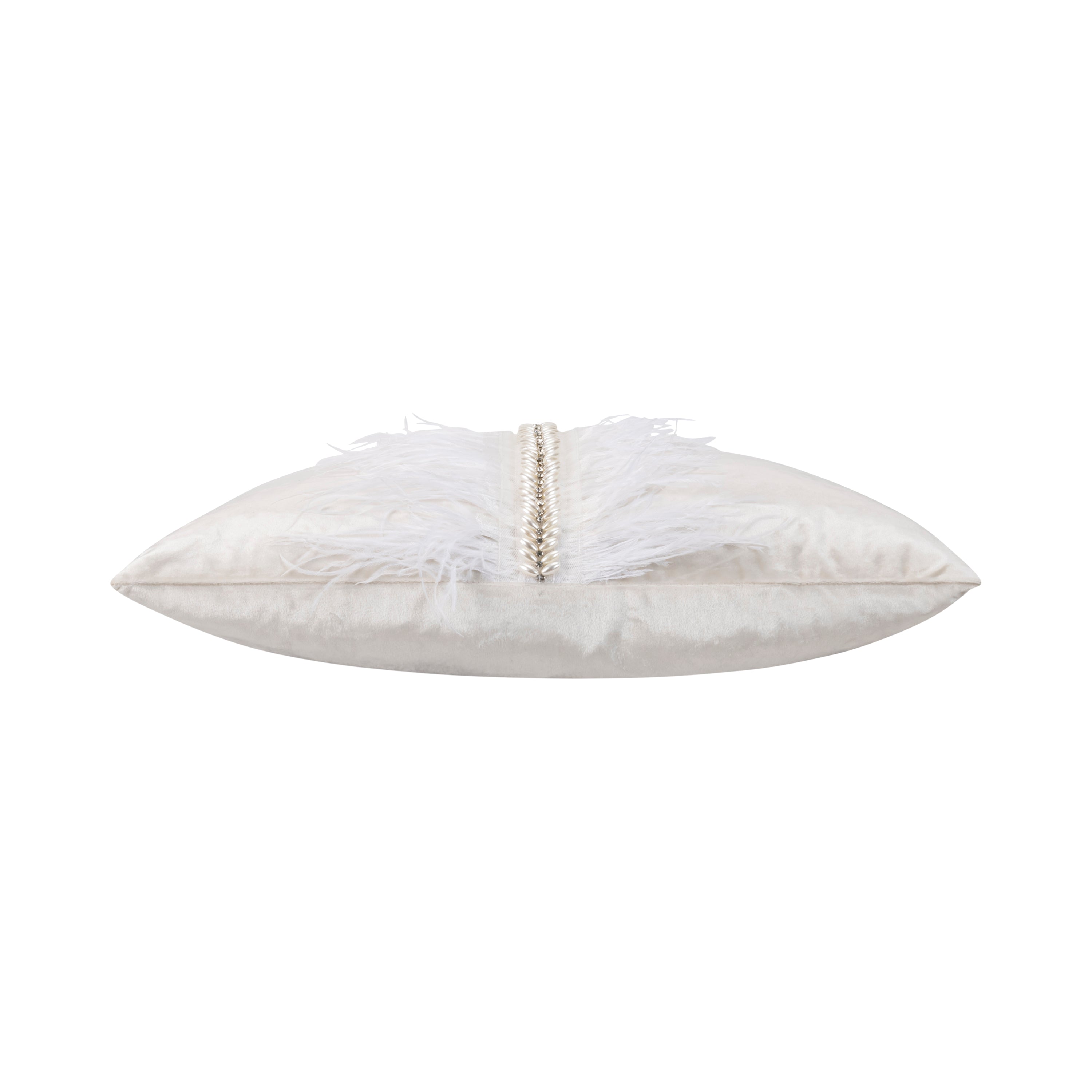 Ava Ivory Velvet Pillow - 22" x 22"