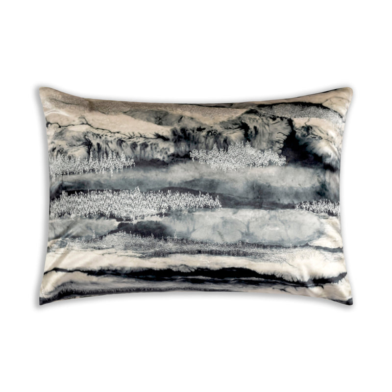 Capri Charcoal Velvet Lumbar Pillow