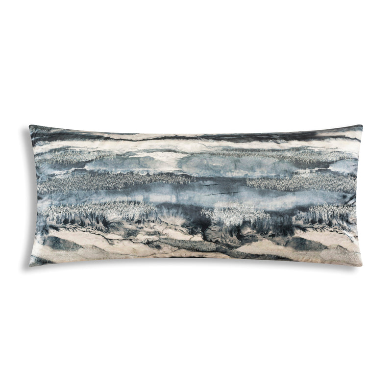Capri Charcoal Velvet Long Lumbar Pillow
