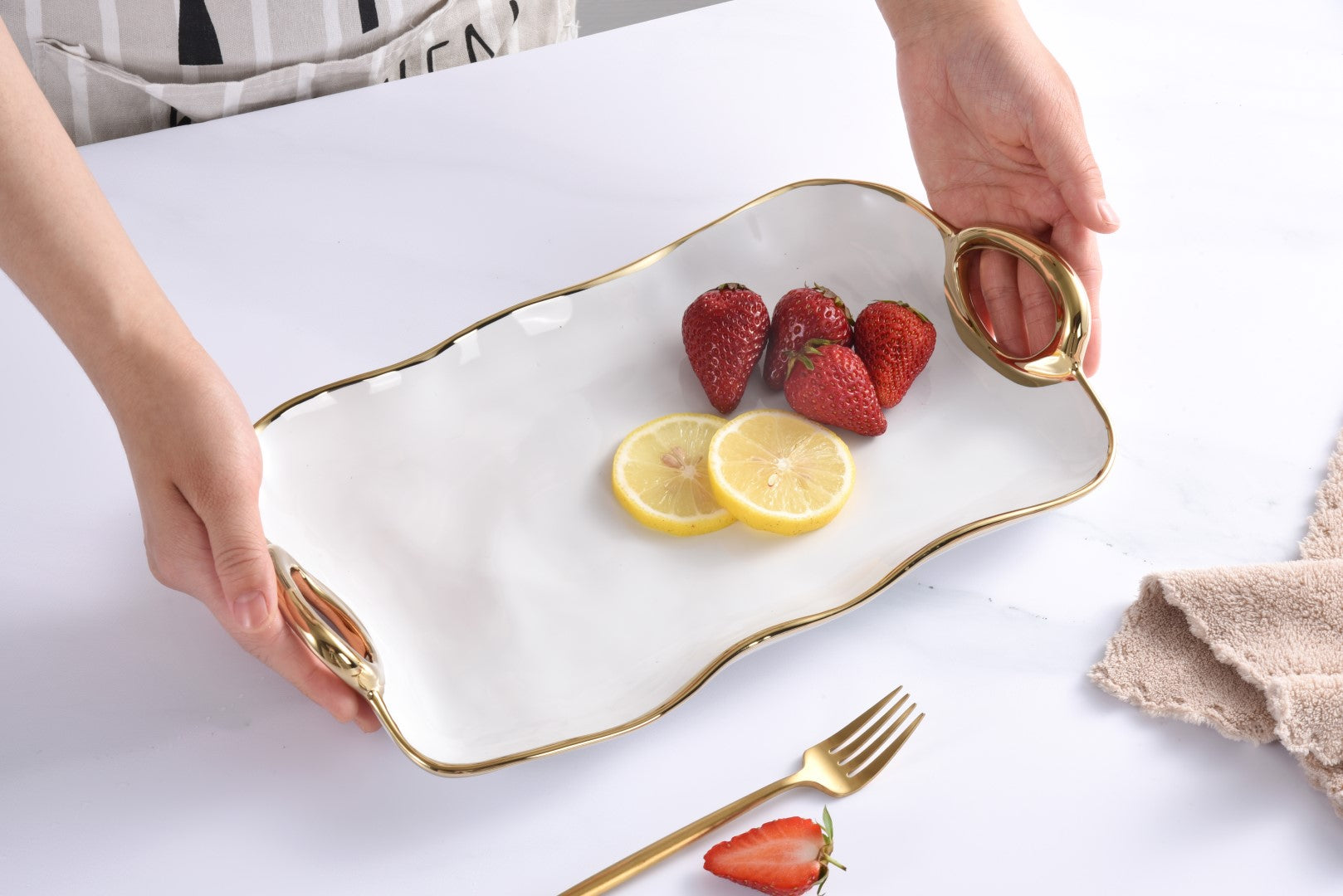 Golden Handles Small Platter