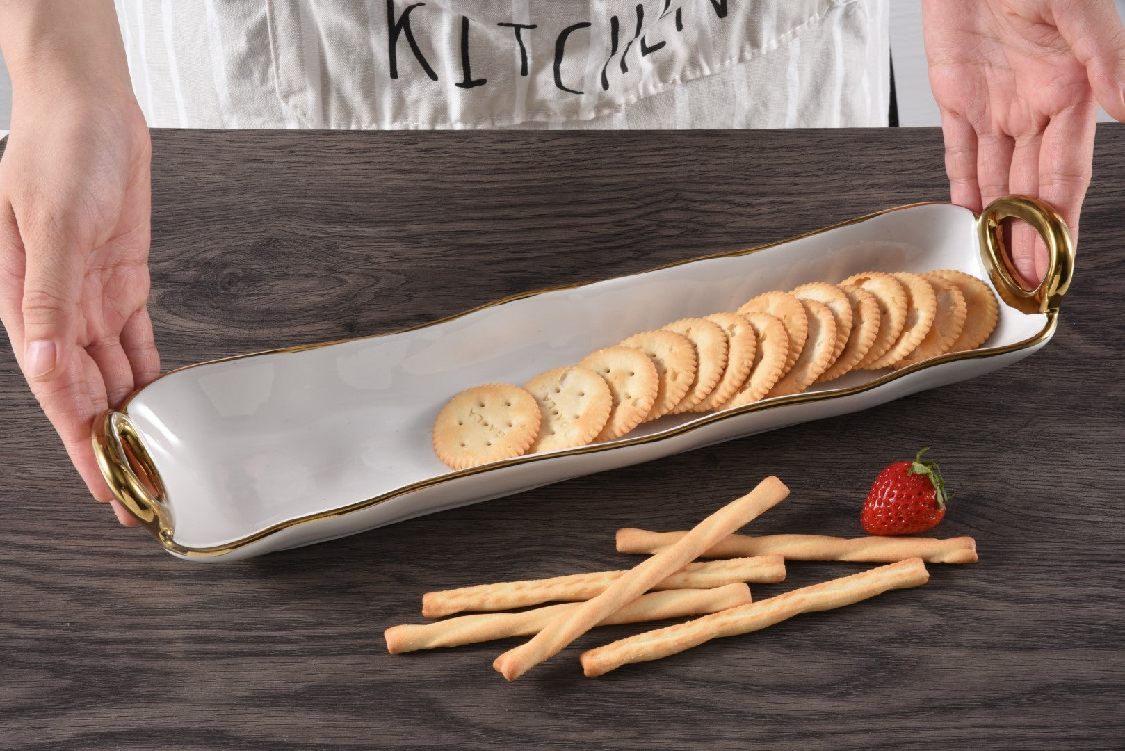 Golden Handles Cracker Tray