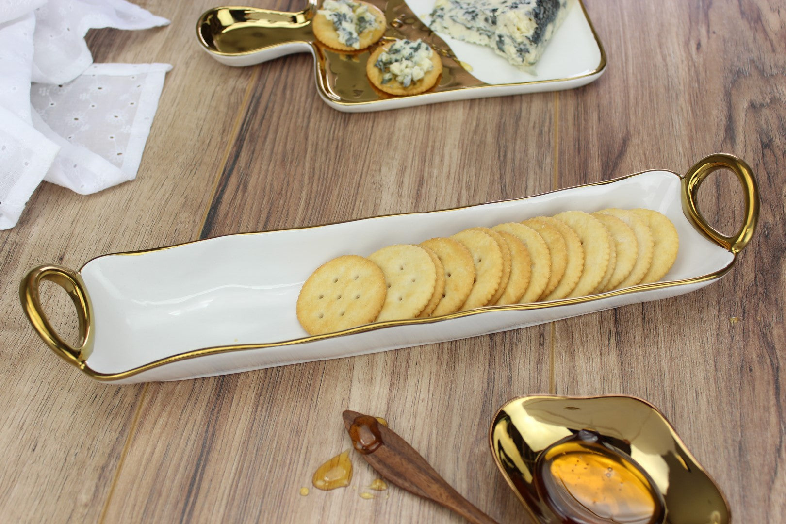 Golden Handles Cracker Tray