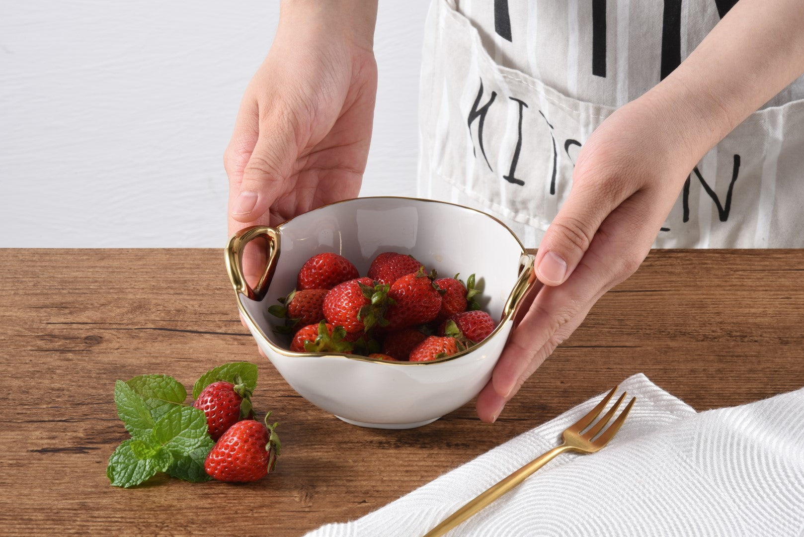 Golden Handles Snack Bowl