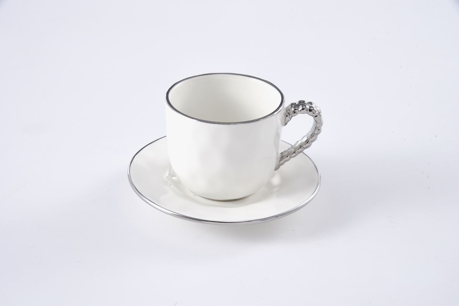 Salerno Silver Espresso Cup & Saucer