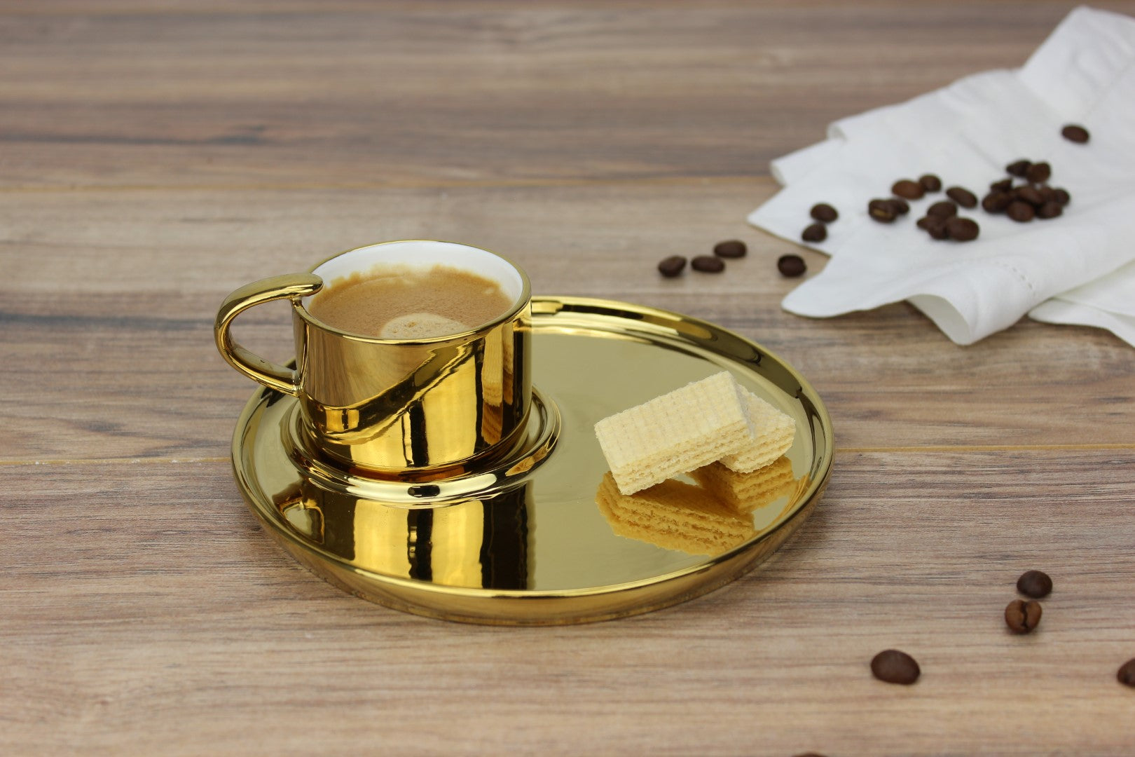 Gold Espresso Cup and Plate