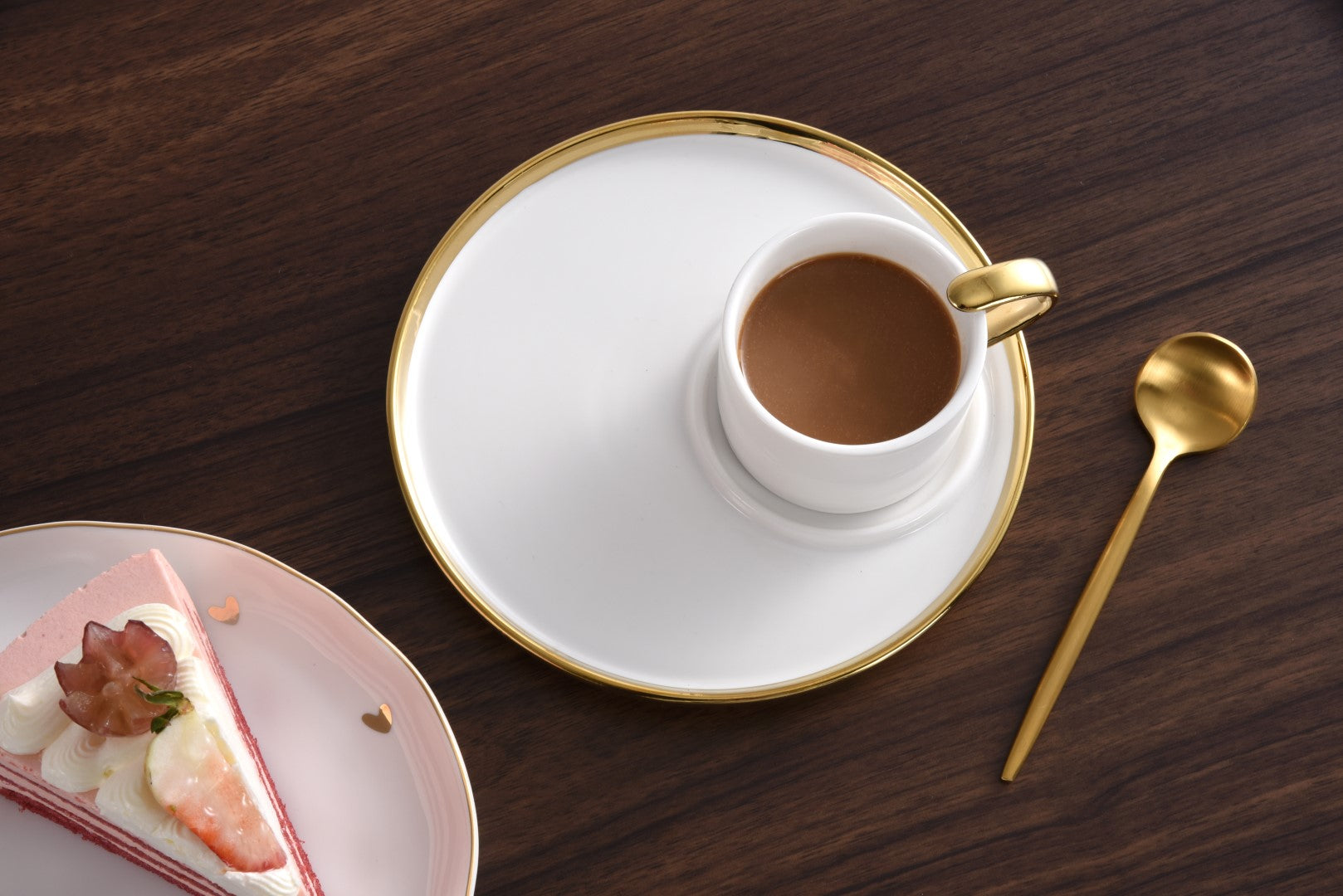 White with Gold Espresso Cup and Plate