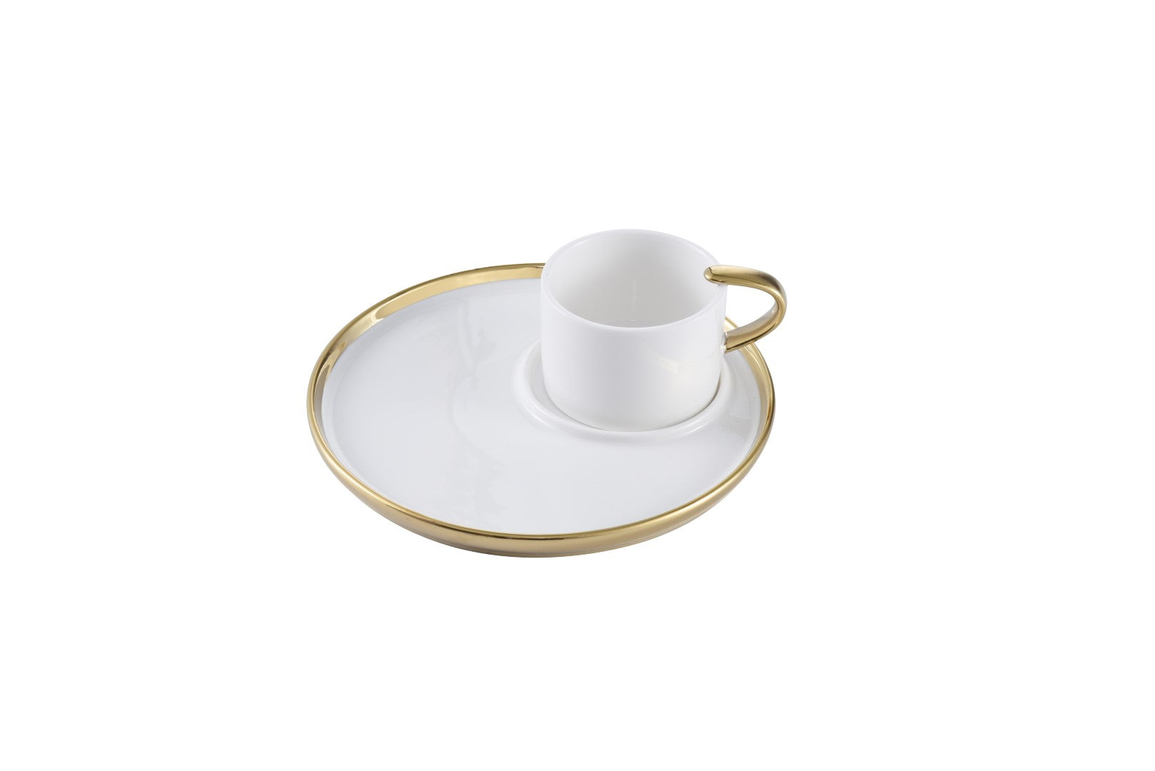 White with Gold Espresso Cup and Plate