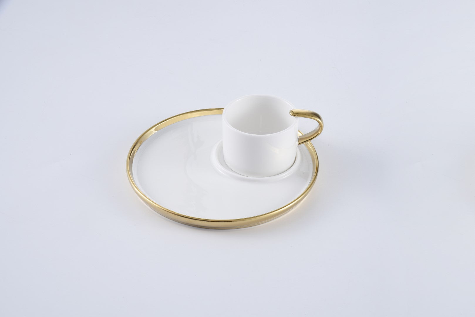 White with Gold Espresso Cup and Plate