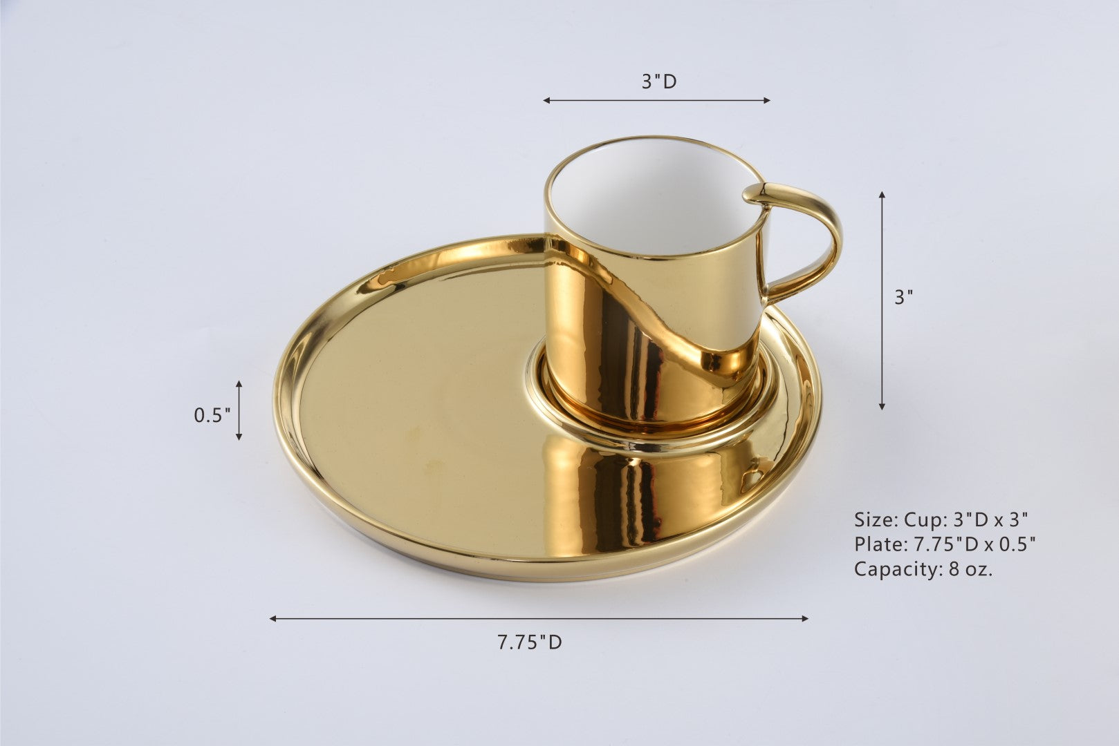 Gold Cappuccino Cup and Plate