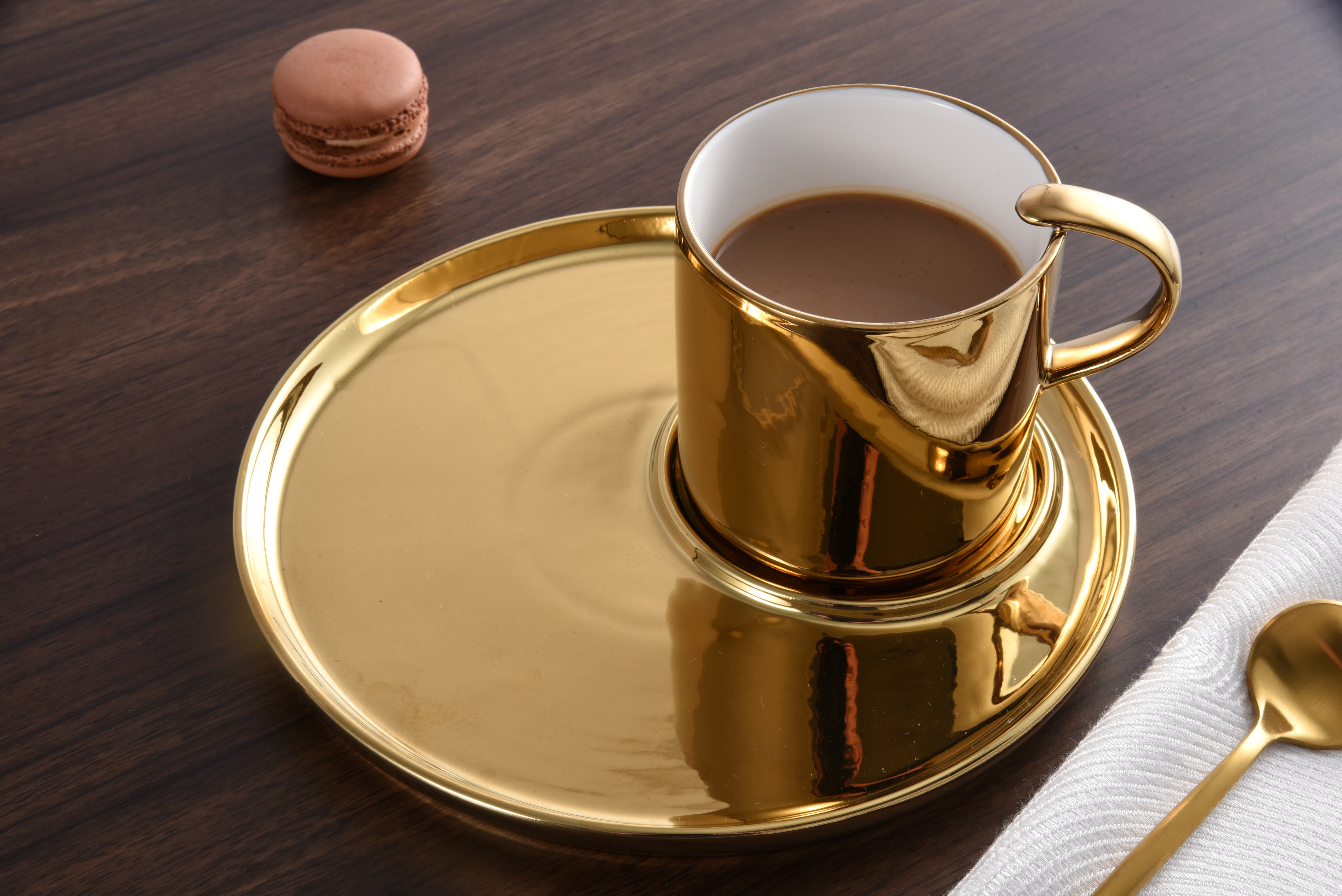 Gold Cappuccino Cup and Plate