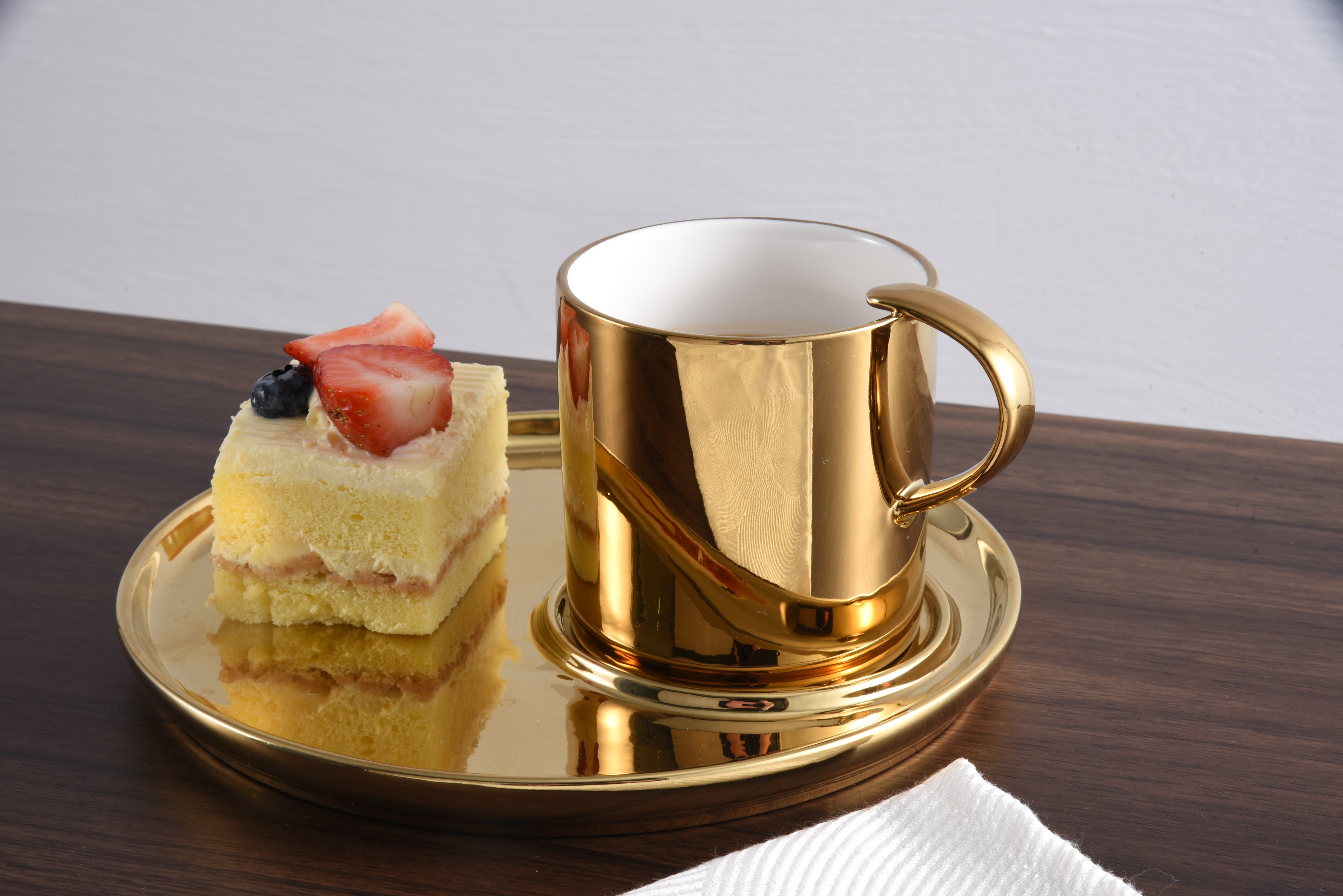 Gold Cappuccino Cup and Plate