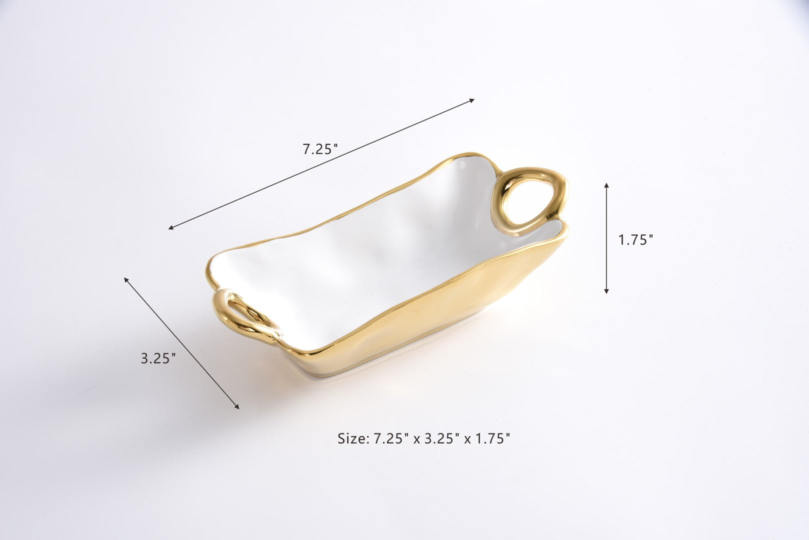 Golden Handles Mini Rectangular Bowl