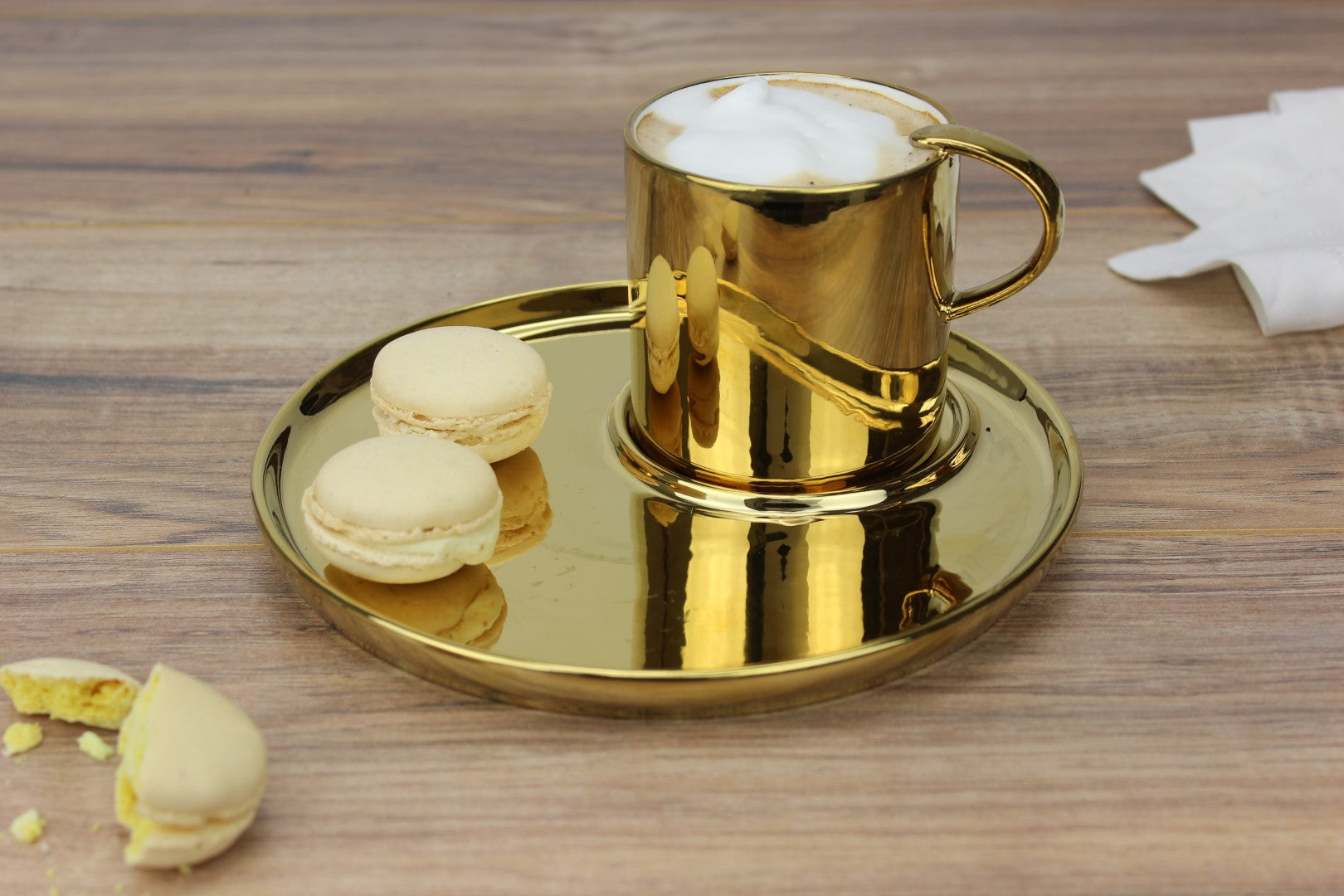 Gold Cappuccino Cup and Plate