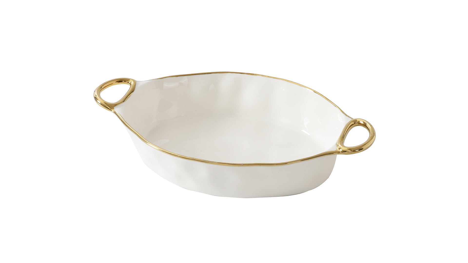 Golden Handles Oval Baking Dish