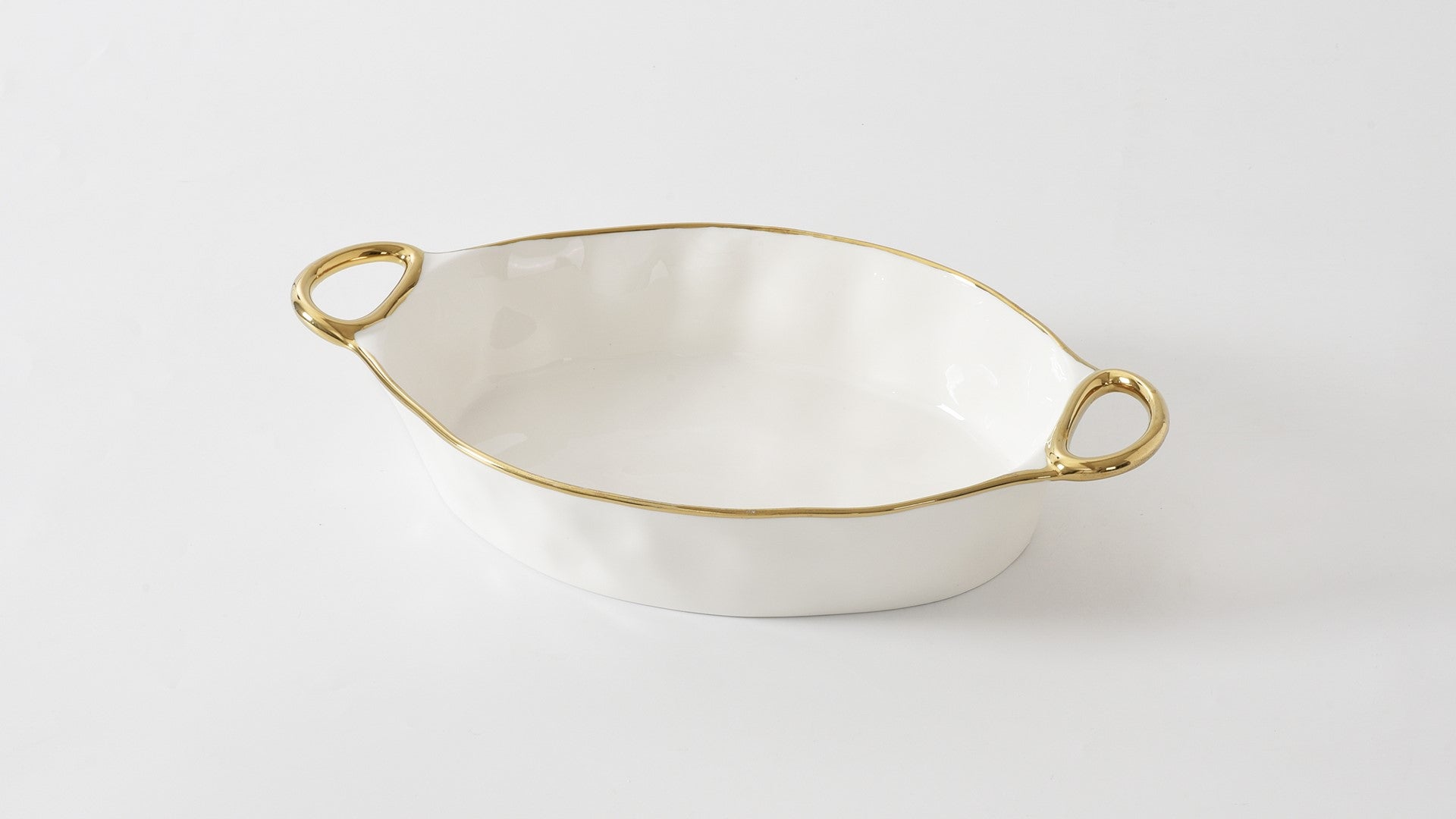 Golden Handles Oval Baking Dish