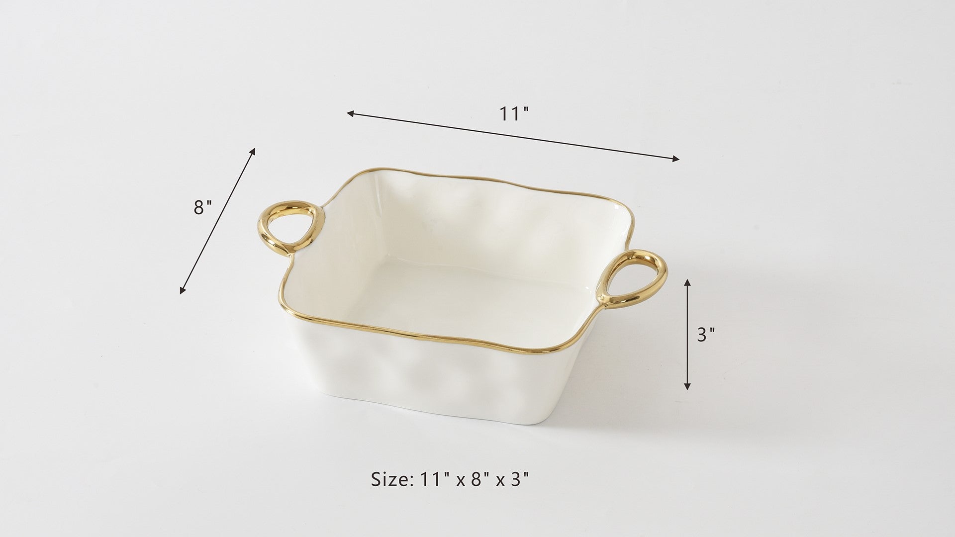 Golden Handles Square Baking Dish