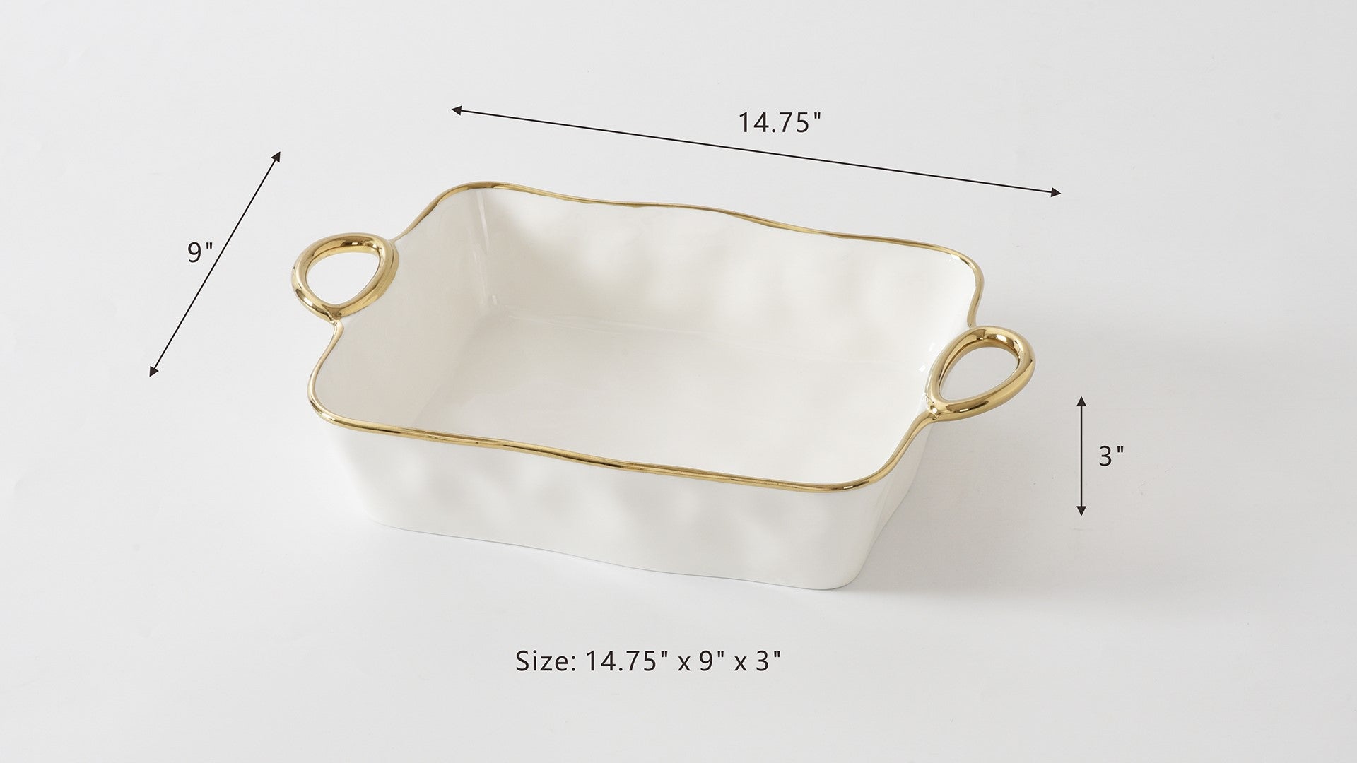 Golden Handles Rectangular Baking Dish