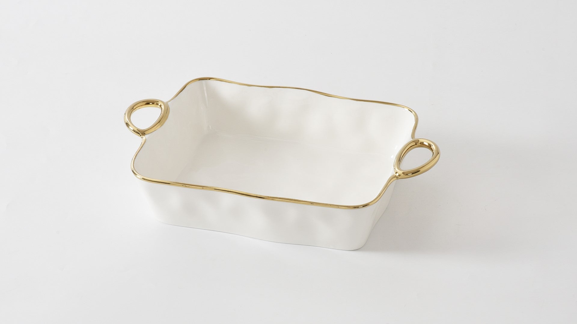 Golden Handles Rectangular Baking Dish