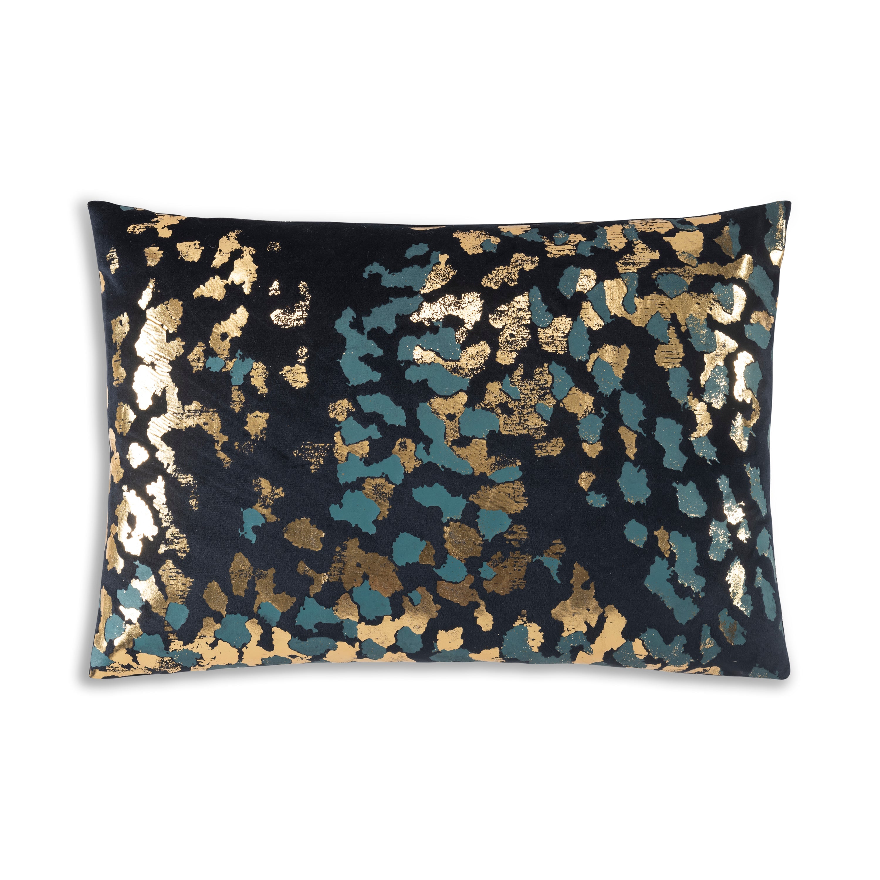 Cortana Navy Gold Lumbar Pillow