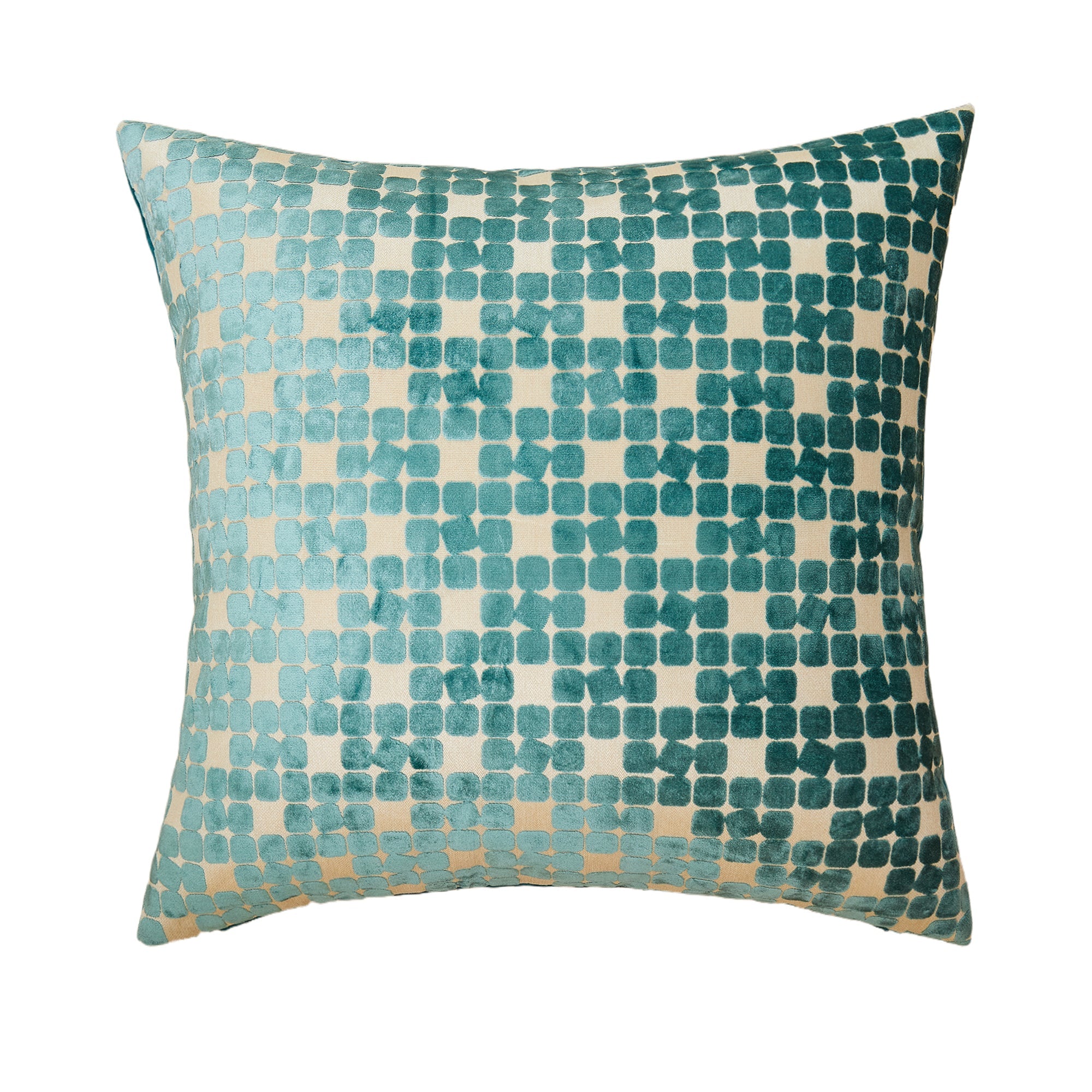 Teal Checkered Pillow