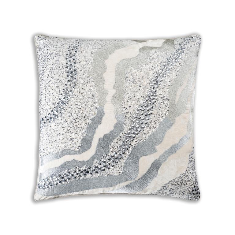 Dawn Silver Velvet Pillow